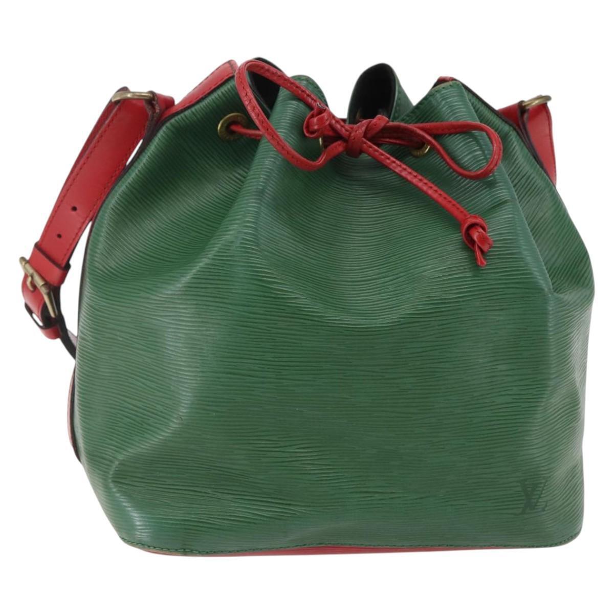 Louis Vuitton Epi Petit Noe Shoulder Bag Bicolor Green Red M44147 Lv Auth Gh959